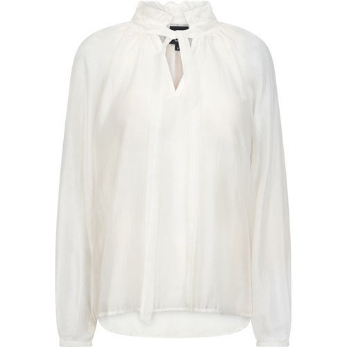 NÜ Elly Skjorte med bindebånd -transparent, Creme